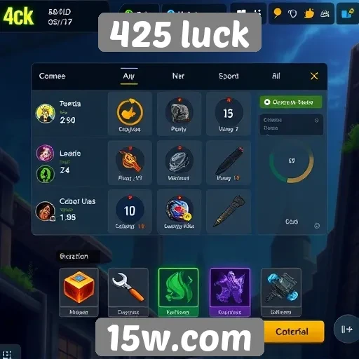 Análise da interface de usuário do 425 luck