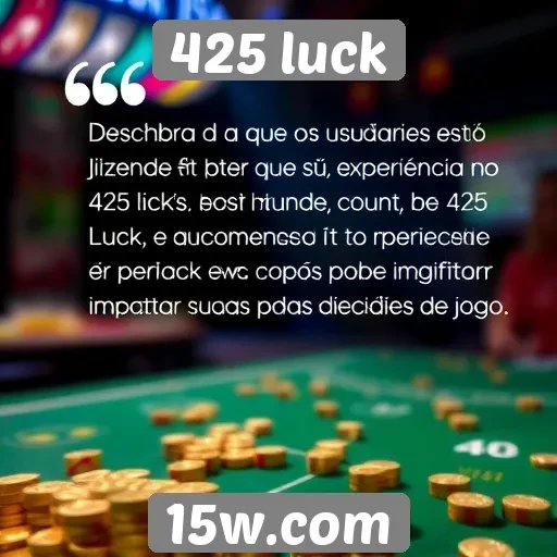 Avaliações de usuários sobre a experiência no 425 luck